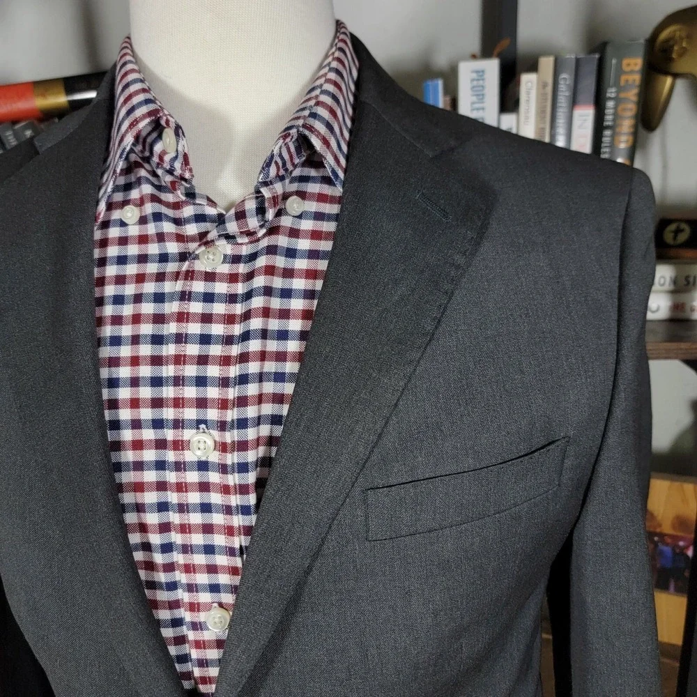 Banana Republic Men's Sport Blazer Charcoal LANIFICIO WOOL Modern Fit‎ Size 38R